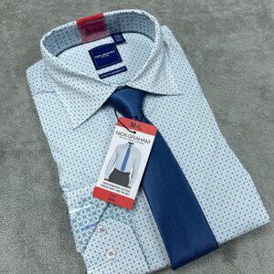 Nick Graham Mens Dress Shirt & Tie Set Stretch Modern Fit a1364
